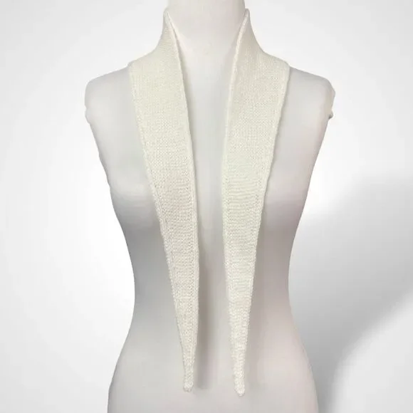 Sophie Scarf White Acrylic Neck Warmer Hand Knit Women Neckerchief Gift for Her